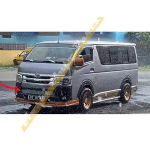 Uso para hiace 2005-2020 grandia commuter cuántica hiace200 cromo parrilla delantera parachoques trim parrilla