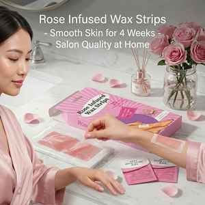 Bandes <span class=keywords><strong>de</strong></span> <span class=keywords><strong>cire</strong></span> <span class=keywords><strong>froide</strong></span> à l'extrait <span class=keywords><strong>de</strong></span> rose, <span class=keywords><strong>prix</strong></span> usine, pour épilation des zones sensibles (corps, jambes, bras), OEM ODM Marque Privée - Product Image 2