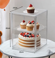 Étagère de présentation en acrylique transparent multicouche avec porte magnétique, étagère de rangement alimentaire de table pour biscuits, pain, gâteaux, boîte de présentation de boulangerie
