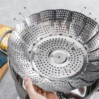 Panier vapeur pliable pour légumes de cuisine, panier vapeur en métal, acier inoxydable, extensible
