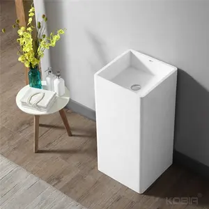 Resin Stone Bathroom Sink Wash Basin White Wash Basin with Pedestals