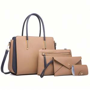 New Design Luxury Women's Leather Handbags with Zipper Closure <b>Shoulder</b> <b>Strap</b> for Wholesale - Product Image 4