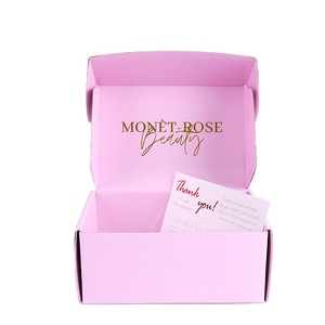2025 New Pulida <strong>Pink</strong> <strong>Gift</strong> Box Package Printed Shipping Mailer Box Corrugated Gold Foil Stamping - Product Image 3