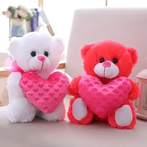 Animali di peluche dolce cuore rosso morbido San Valentino peluche orsacchiotto regali per ragazze - Product Image 3