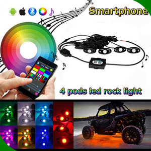 RGB APP araba <span class=keywords><strong>Led</strong></span> kaya lamba 9-36V <span class=keywords><strong>Led</strong></span> Underglow 4/6/8/12 bakla kaya işıkları için Offroad kamyoneti - Product Image 5