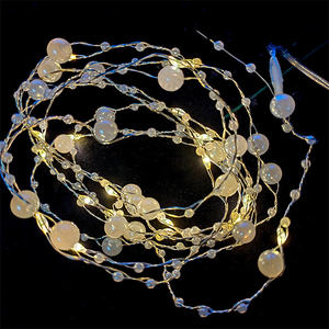 Flores de flor de perla <span class=keywords><strong>transparente</strong></span> de plástico suave para DIY LED String Navidad vacaciones jardín boda decoración luces - Product Image 1