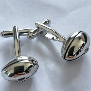 カスタムモダンステンレス制ラグビー型カフリンクスミニマルラグジュアリーラグビーテーマ男性用カフリンクス - Product Image 1