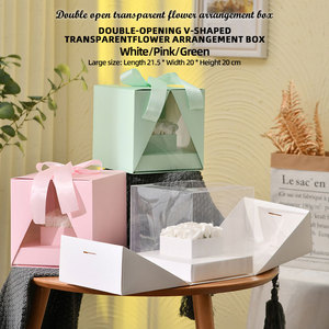 Cajas de embalaje de flores transparentes Contenedores de almacenamiento de regalos duraderos Cajas florales para fiestas Diseño de casas y floristerías - Product Image 6
