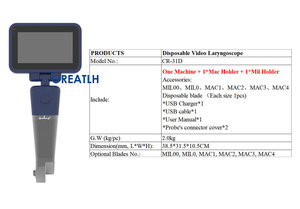 O laringoscópio Handheld do metal dos subministros médicos o laringoscópio video portátil com lâminas reusáveis orelhas elétricas de aço - Product Image 4