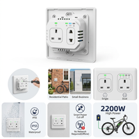 Prise de charge intelligente pour vélo électrique, étanche IP55, multiprise murale 2200W pour parking partagé