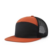 Gorra plana con logotipo bordado de camión Richardson, malla de terciopelo de siete piezas, ala curva, gorra de béisbol étnica de moda para exteriores, punto de hoja