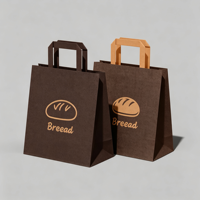 Sacs de transport en carton kraft brun écologiques et recyclables pour commandes en gros avec logo personnalisé pour les boutiques de vêtements, les chaussettes et les sacs à pain