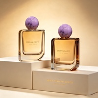 Vente en gros d'usine - Flacon atomiseur de parfum à sertir 50ml 100ml - Flacon de parfum de luxe carré arrondi avec boîte - Flacon de parfum ambré