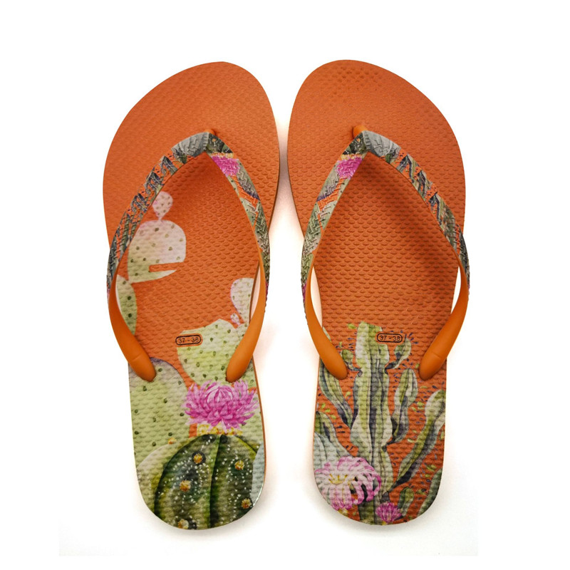 Customized Sublimation Printing Blank PE PVC Flip Flops Slippers for Women