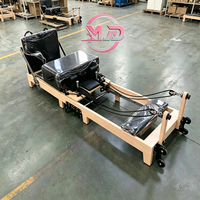 MJD M103A Reformer de Pilates pliable et réglable en chêne - Équipement d'exercice multifonctionnel, durable et sûr pour la maison et le studio de Pilates