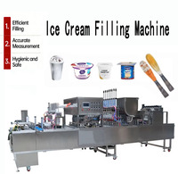Machine automatique de remplissage et de scellage de pots de crème glacée et de confiture de pommes (compote) à 3 saveurs, 4 voies et 6 voies