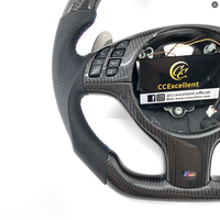 Volant en fibre de carbone personnalisé pour BMW E46 E39, style plat avec palettes de changement de vitesse