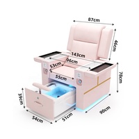 Sillón de Pedicura de Alta Calidad en Cuero Verde, Sillón de Manicura de Lujo con Masaje Eléctrico, Muebles de Salón, Sillón de Spa para Pies Dai Ling