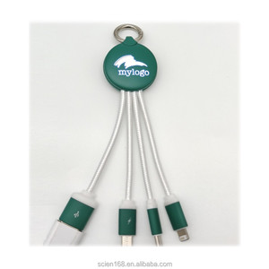 Câble de charge 3-en-1 de 15 cm avec logo personnalisé, multifonctionnel et lumineux - Product Image 5