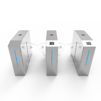 Barrière de sécurité rétractable haute sécurité avec portique tournant, système de contrôle d'accès RFID et code QR, en acier inoxydable, à aile automatique
