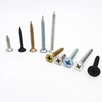 Vis à cloisons sèches en acier phosphaté noir haute résistance, emballage en vrac, M3,5 mm, autotaraudeuses, tête plate, tête cruciforme, vis à bois