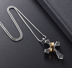 Latin Cross dengan Emas Kerah Liontin Perhiasan Kremasi Abu Kenang-kenangan Guci Kalung Manusia Hewan Peliharaan Memorial Liontin dengan <span class=keywords><strong>Kit</strong></span> - Product Image 4
