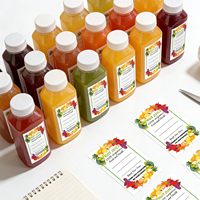 Etiquetas Personalizadas Autoadhesivas Ecológicas e Impermeables para Botellas de Jugo de Frutas, Impresión de Etiquetas Personalizadas para Botellas