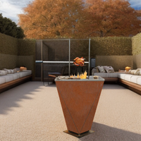 Foyer en acier Corten de BBQ enduit de poudre de style moderne caractéristique extérieure durable et élégante