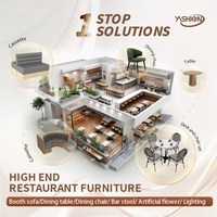 Mobilier de café de luxe léger, ensembles de restaurant, banquettes de café, table et chaise en cuir pour restauration rapide