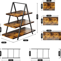 Présentoir à desserts pliable à 3 niveaux en bois, grand format, pour buffet de mariage, décoration alimentaire, présentoir de luxe pour hôtel