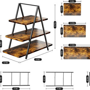 حامل عرض بوفيه خشبي فاخر قابل للطي بثلاث طبقات، حامل كبير للحلويات وديكور طعام حفلات الزفاف والفنادق - Product Image 5