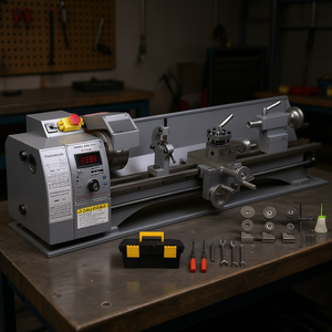 Mini tour à métaux 8,3 x 31,5 pouces, 2500 tr/min, moteur sans balais 850W, tour manuel léger, broche R8, 220V - Product Image 2