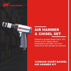 Martillo Neumático Ingersoll Rand de 2 5/8 Pulgadas de Carrera con Empuñadura Tipo Pistola y 5 Cinceles para Demolición Pesada y Trabajos en Metal - Product Image 3