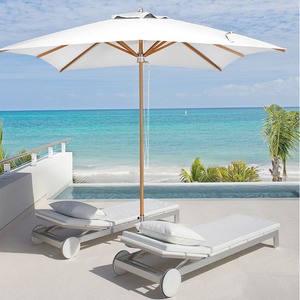 Parapluie d'extérieur moderne et polyvalent en aluminium avec bouton poussoir et manivelle pliable et étanche pour jardin et restaurant - Product Image 3