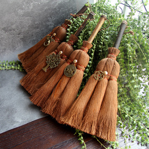 HZ Wicca – Sculpture en bois écologique pour ornements d'autel ou pendentif balai, éventail <span class=keywords><strong>de</strong></span> <span class=keywords><strong>sorcière</strong></span>, pendentif en forme <span class=keywords><strong>de</strong></span> palmier - Product Image 3