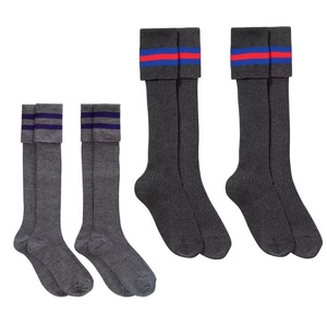 Chaussettes d'uniforme scolaire personnalisées pour enfants, hiver, décontractées, grises, polyester/coton, best-seller, vente en gros - Product Image 3