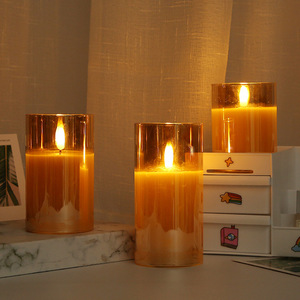 KL-LC005 Wholesale Flameless Led Candles <b>Lights</b> <b>in</b> Glass with Remote Control Ith Moving <b>Flame</b> for Wedding Party Holiday Decor - Product Image 6