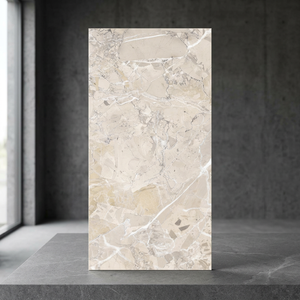 Azulejos de Porcelana Vistaar Venice Crema 600x1200mm, Alto Brillo, Color Blanco Verona, Pulido Carrara, para Piso y Pared - Product Image 3