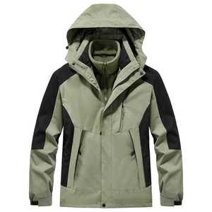 Men's <b>Parka</b> Windbreaker <b>Waterproof</b> Hooded Outdoor <b>Jacket</b> With Detachable Inner Layer For Hiking And Camping - Product Image 1