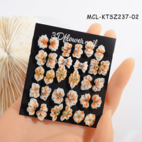 30PCS/kit Breloques en résine d'art d'ongle Kawaii faites à la main Design 3D Fleurs acryliques pour ongles