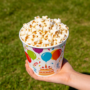 Seau à <span class=keywords><strong>pop</strong></span>-<span class=keywords><strong>corn</strong></span> en papier imprimé personnalisé Conteneur à collation écologique de grande baignoire jetable de qualité alimentaire pour cinémas et événements - Product Image 3