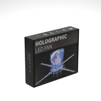 Ventilateurs holographiques 3D E-P56 de 56 cm avec projecteur LED à 4 pales, contrôle par application/télécommande, prise en charge de la carte SD, affichage holographique pour centre commercial