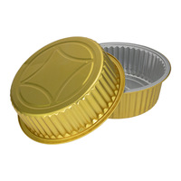 Boîtes à lunch jetables écologiques de qualité alimentaire en gros personnalisées, couleur or, en aluminium recyclé, couvercle en PET, contenants à emporter