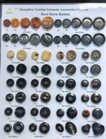 Stock personnalisé noir 4 trous véritable bouton de corne de buffle à dos plat écologique