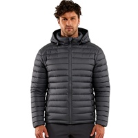 Doudoune personnalisée légère pour homme, chaude, à capuche, en duvet de canard, avec fermeture éclair, pour l'hiver