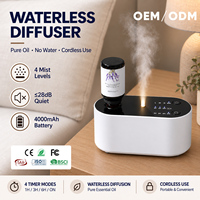 Diffuseur d'huiles essentielles compact et portable sans eau, avec batterie 4000 mAh et minuterie intelligente, pour la maison (vente en gros)