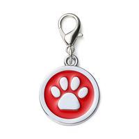 Pendentif rond pour chien avec empreinte de patte, gravure laser, breloque pour collier d'animal de compagnie