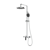 Système de douche circulaire minimaliste, ensemble de douche pressurisé en cuivre chromé, fixation murale, jet de pluie, douche complète pour la maison