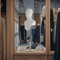 Présentoir de buste en métal réglable pour hommes Mannequin en mousse PU à la mode en matière plastique élégante pour écharpe de vêtements pratique