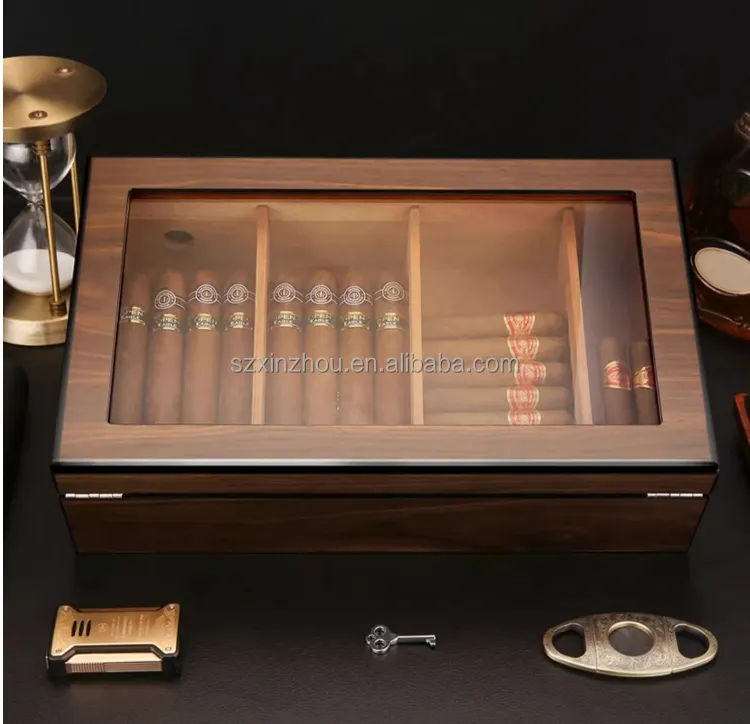 Gift Mother's And Father's Day Wedding Groomsmen Husband Cigar Set Wood Cigar Humidor Box